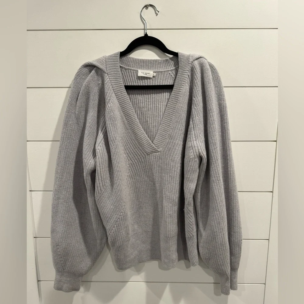 The Reset R Label gray must have v neck sweater